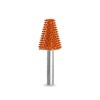 Biax sculptura lemn SABURR Cap conic taiat-19 mm tija 6 mm, Granulatie Saburr FOARTE ASPRA - PORTOCALIE