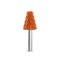Biax sculptura lemn SABURR Cap conic taiat-19 mm tija 6 mm, Granulatie Saburr FOARTE ASPRA - PORTOCALIE