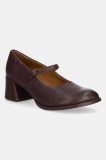 Camper pantofi de piele Kora culoarea bordo, cu toc drept, K201799-003