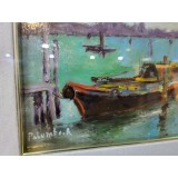 Barcuță la ponton Pictura - A. Palumbo