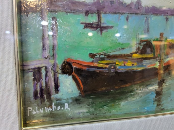 Barcuță la ponton Pictura - A. Palumbo