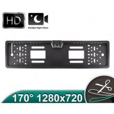 Camera auto marsarier HD unghi 170 grade cu StarLight Night Vision pe suport de numar