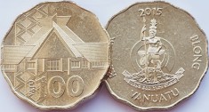 01B11 Vanuatu 100 Vatu 2015 Nation&amp;rsquo;s Parliament House UNC foto