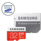 Card de memorie Samsung EVO Plus MB-MC32GA/EU, micro SDHC UHS-I 32GB (Clasa 10), 95MB/s, Waterproof + Adaptor SD