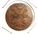 Suedia 1 Ore 1750 km # 416 Frederik I _ moneda cupru tiraj mic rara