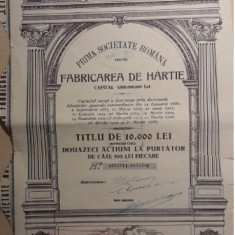 1946, Actiune Fabrica hartie LETEA, industrie romaneasca, cu cupoane, Bacau D1