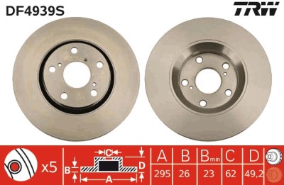 TRW DF4939S Disc frana foto