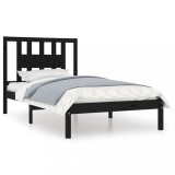 Cumpara ieftin Cadru de pat, 100x200 cm, negru, lemn masiv de pin