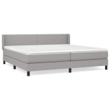 Cumpara ieftin Pat box spring cu saltea, gri deschis, 200x200 cm, textil