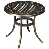Outsunny Măsuță laterală grădină, masă de grădină rezistentă la intemperii cu cadru din aluminiu turnat, rotundă 60kg &Oslash;60x52,5H cm | Aosom Romania