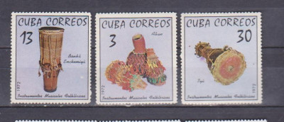 Cuba 1972 folclor, traditie cubaneza serie 3 v mnh foto