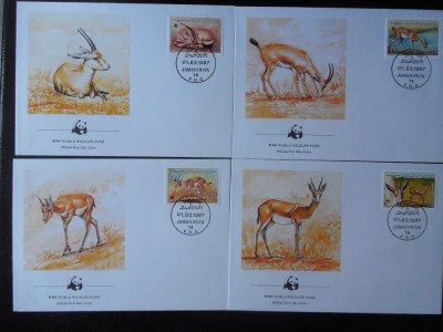 Libia-WWF,FDC fauna-set complet foto