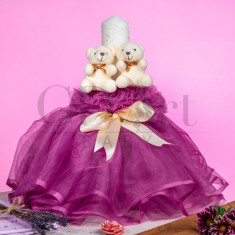 Lumanare Rochita Tulle Double Bear Purple BB-004 foto