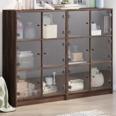 vidaXL Bibliotecă cu uși, stejar maro, 136x37x109 cm, lemn compozit 3206516