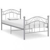 VidaXL Cadru de pat, gri, 100x200 cm, metal