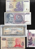 Set 5 bancnote de prin lume adunate (cele din imagini) #326