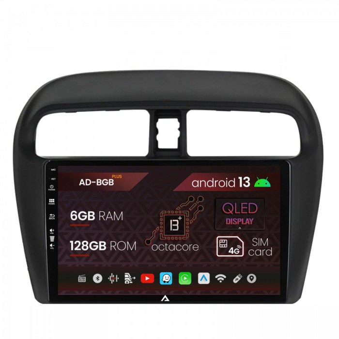 Navigatie Mitsubishi Space Star Mirage Attrage, Android 13, B-Octacore 6GB RAM + 128GB ROM, 9 Inch - AD-BGB9006+AD-BGRKIT267V3