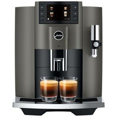Espressor automat Jura E8 Piano Dark Inox, 1450W, 15 bar, 17 bauturi, sistem spumare lapte, rezervor apa 1.9l, recipient cafea 280g, argintiu