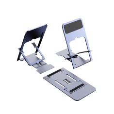 Suport pentru Telefon, Pliabil, Reglabil, din ABS, Argintiu