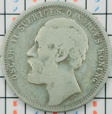 Suedia 1 kronor 1876 argint - km 741 - A014 foto