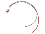 Lampă LED convexă roșie 24VDC 24VAC &Oslash;10mm plastic POLAM-ELTA