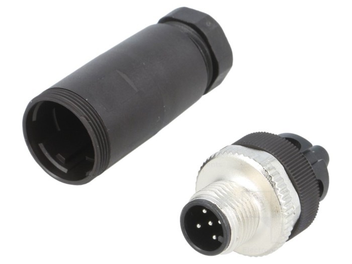 Conector M12 tată drept pe cablu