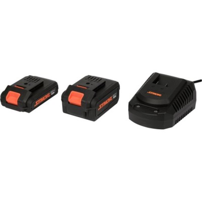 STHOR Set 2 acumulatori Li-Ion 4Ah+2Ah si incarcator pentru gama Sthor 20V foto