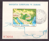 1977 - navigatie pe dunare, colita ndt cu stampila FDC