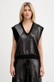 Armani Exchange vestă din amestec de l&acirc;nă culoarea negru, light, XW001325 AF16682