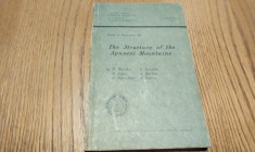 THE STRUCTURE OF THE APUSENI MOUNTAINS - M. Bleahu, M. Lupu, D. Patrulius, S. Bordea -1981, 103 p.+ harta; lb. engleza; tiraj: 600 ex.