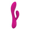 Vibrator Happy Rabbit, 10 Moduri Vibratii, Silicon Lichid, USB, Fuchsia, 19.6 cm, Mokko Toys