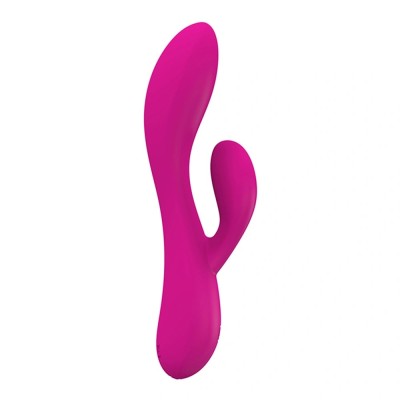 Vibrator Happy Rabbit, 10 Moduri Vibratii, Silicon Lichid, USB, Fuchsia, 19.6 cm, Mokko Toys foto