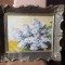 LILIAC INFLORIT -SUPERB TABLOU VECHI U/C SEMNAT