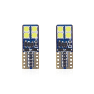 Set becuri auto cu LED CANBUS compatibil T10e W5W 8 SMD Alb 12/24V, destinat competitiilor auto sau off-road foto