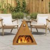 VidaXL Cuptor de foc Maro 50 x 50 x 51 cm Oțel rezistent la intemperii 858953