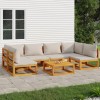 Gossi set mobilier gradina, perne gri deschis, 7 piese, lemn masiv