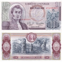 Columbia 1980 - 10 pesos, necirculata