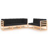 vidaXL Set mobilier de grădină cu perne, 5 piese, lemn masiv de pin 3083788