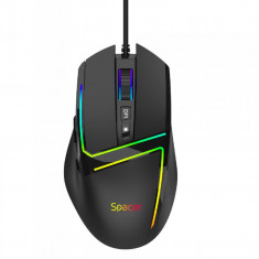 Mouse gaming Spacer Alien Pro, 12000 DPI, 7 Butoane, LED RGB foto