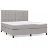 Cumpara ieftin Pat continental, gri deschis, 180x200 cm, material textil