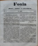 Cumpara ieftin Foaia pentru minte , inima si literatura , nr. 12 , 1863 , Brasov , I. Muresanu