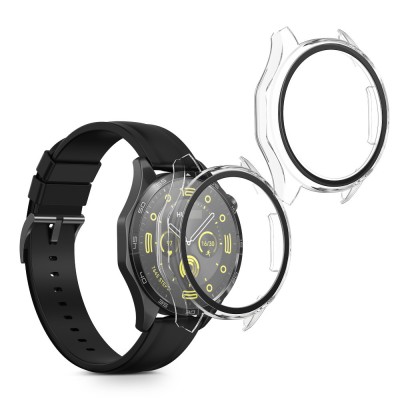 Set 2 Huse Kwmobile cu sticla securizata pentru Huawei Watch GT 4 (46mm), Transparent, Plastic, KWM0000254O001C foto