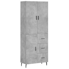 Dulap inalt, gri beton, 69,5x34x180, lemn compozit foto