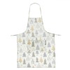 Sort Bucatarie Craciun Ecru Brazi Fulgi Zapada 77x57cm Bumbac Poliester Argintiu Sort de Gatit Festiv cu Buzunar