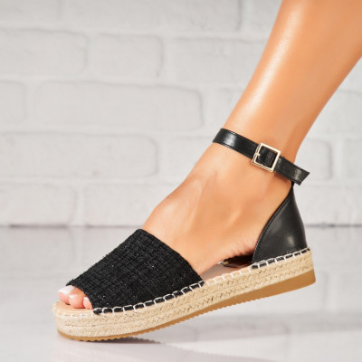 Espadrile dama Negre din Textil Sejal foto