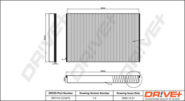 Dr!ve+ DP1110.12.0275 Filtru, aer habitaclu