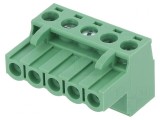 Regletă de conexiuni deconectabilă 5mm 5 piste drept mufă