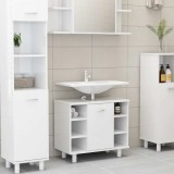 Dulap de baie, alb extralucios, 60x32x53,5 cm, lemn prelucrat