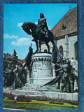 256 Cluj-Napoca - Statuia lui Matei Corvin de Ioan Fadrusz / carte postala, Circulata, Fotografie