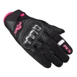 Mănuși moto damă PES din piele și textil &ndash; protecție și confort pentru sezonul cald, roz/negru
